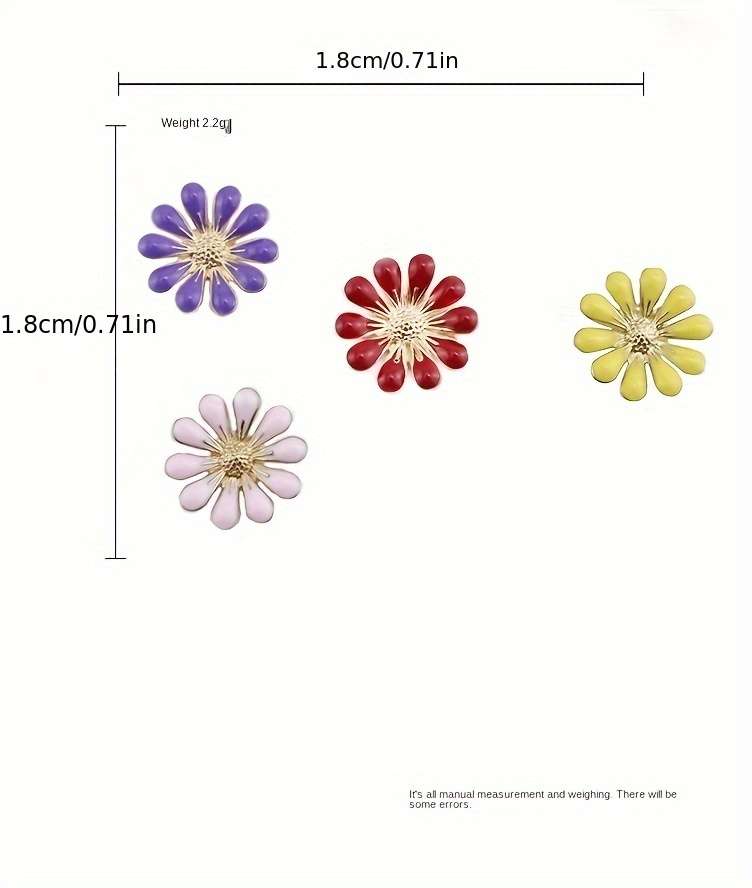 Car Interior Decor Items 4Pcs Green Girl  Add  Three Daisies