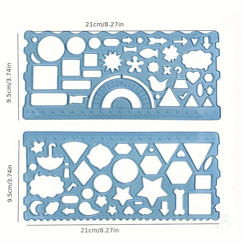 Ruler Items 2 Pack Geometric Drawing Ruler