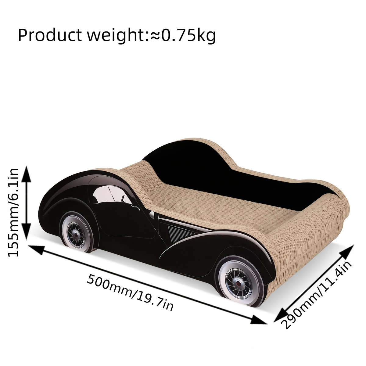 Pet Supplies Items 500 Black Split  Back Sports Car Sofa