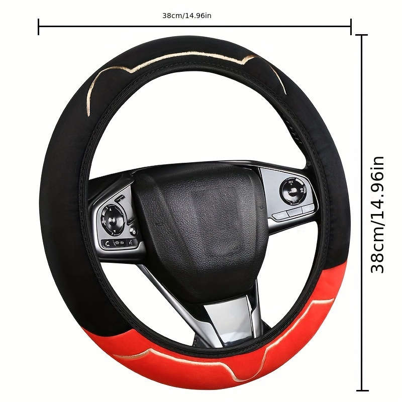 Car Steering Wheel Cover Black+Light White