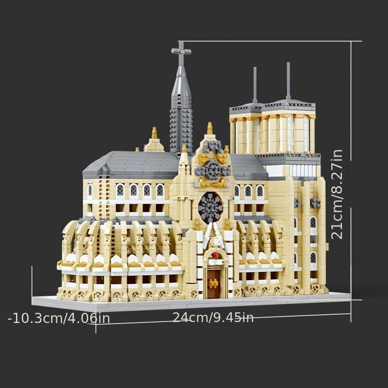 Building Toy Architectural Model Toy Set Material Abs Quantity 2908Pcs Paris Church