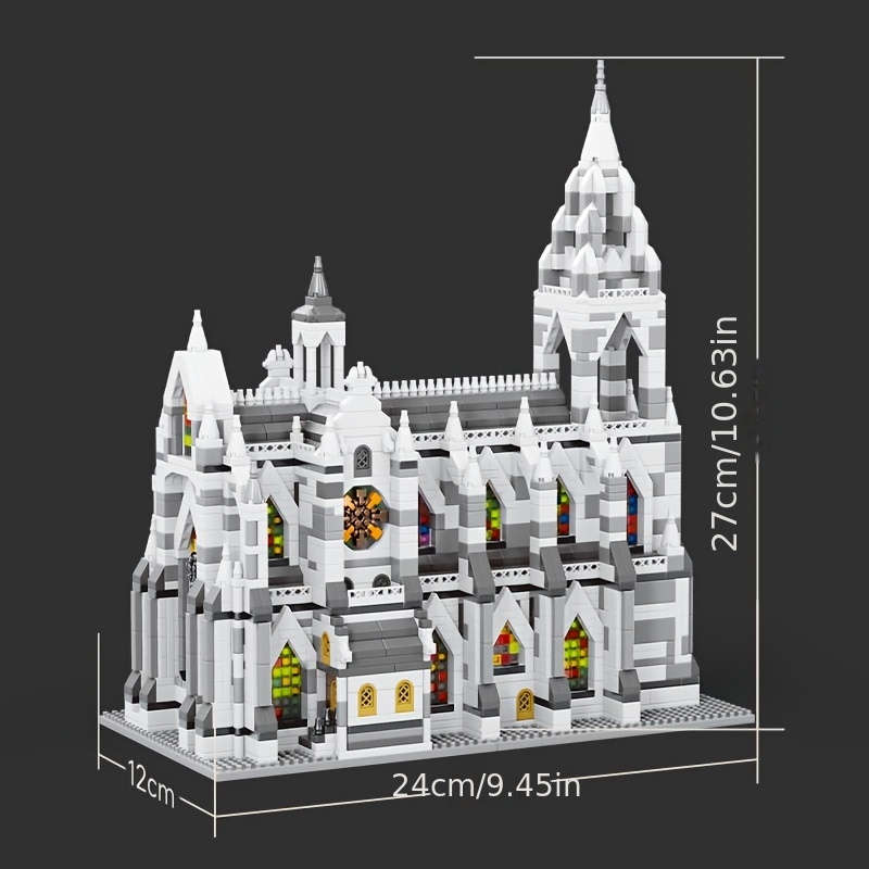 Building Toy Architectural Model Toy Set Material Abs Quantity 2908Pcs Paris Church