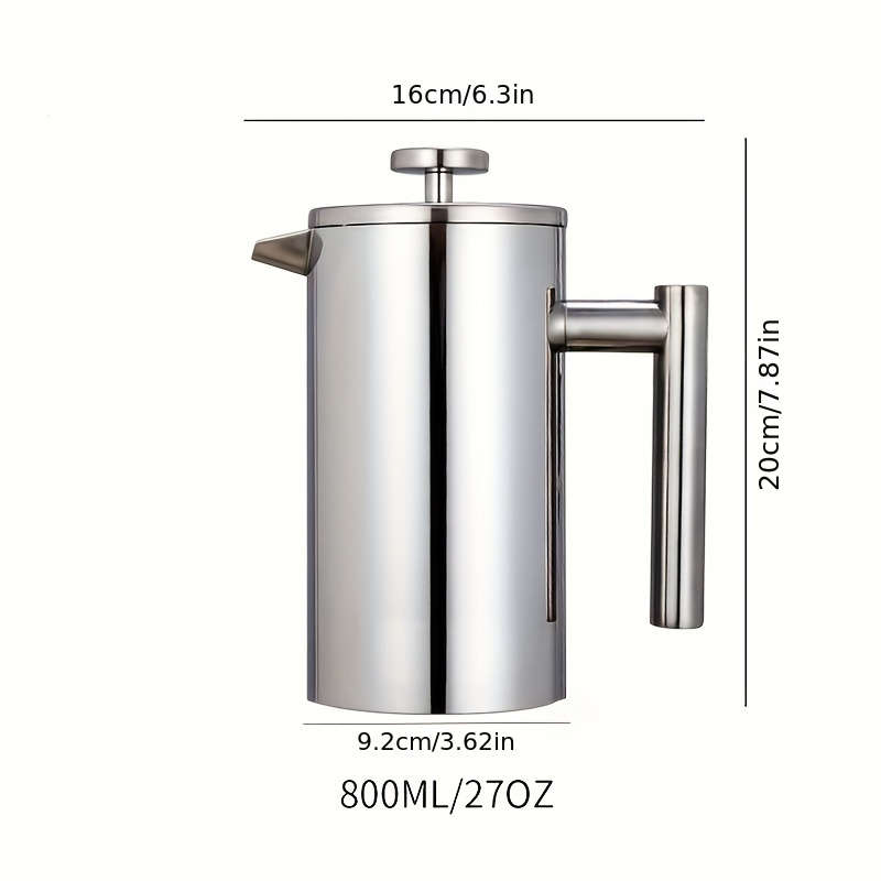 Premium Stainless Steel French Press Coffee Maker Double Walled Insulated