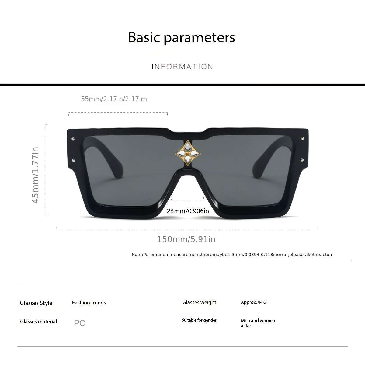 Mens Glasses Color Gradient Frame Gradient Gray  Add  Mirror Cloth