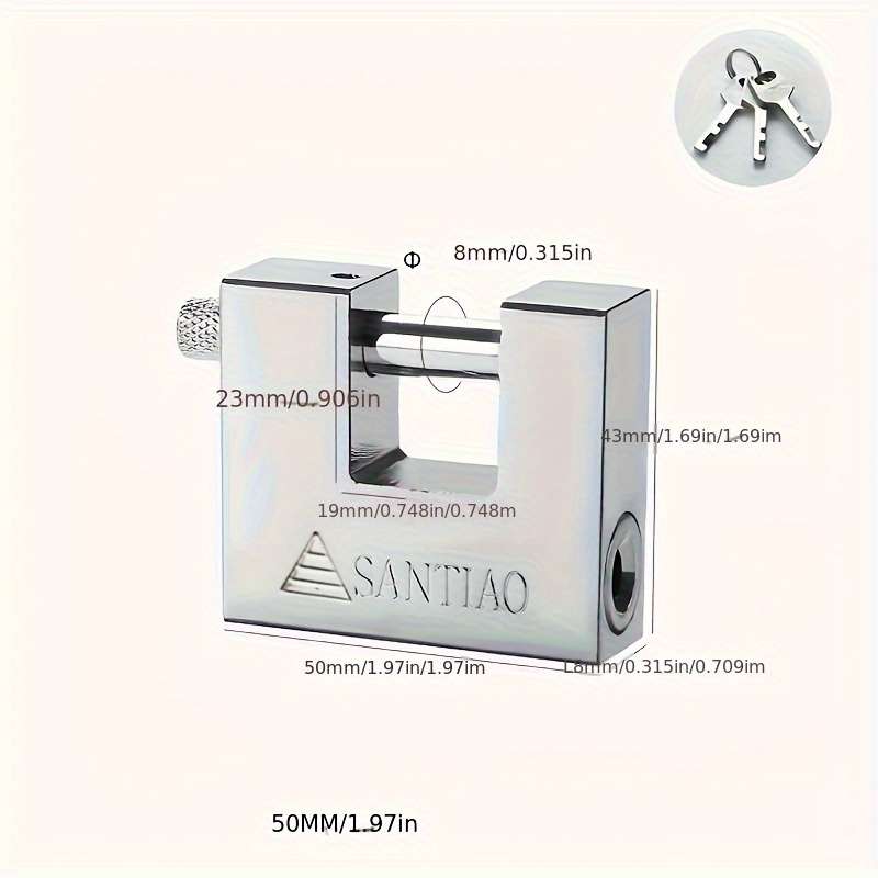Lock Model 80Mm 3.15In 1Pc 1 Lock With 3 Keys