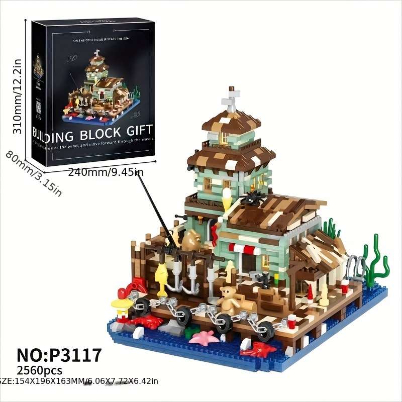 Building Toy Architectural Model Toy Set Style 2560Pcs Nautical Fishing House P3117