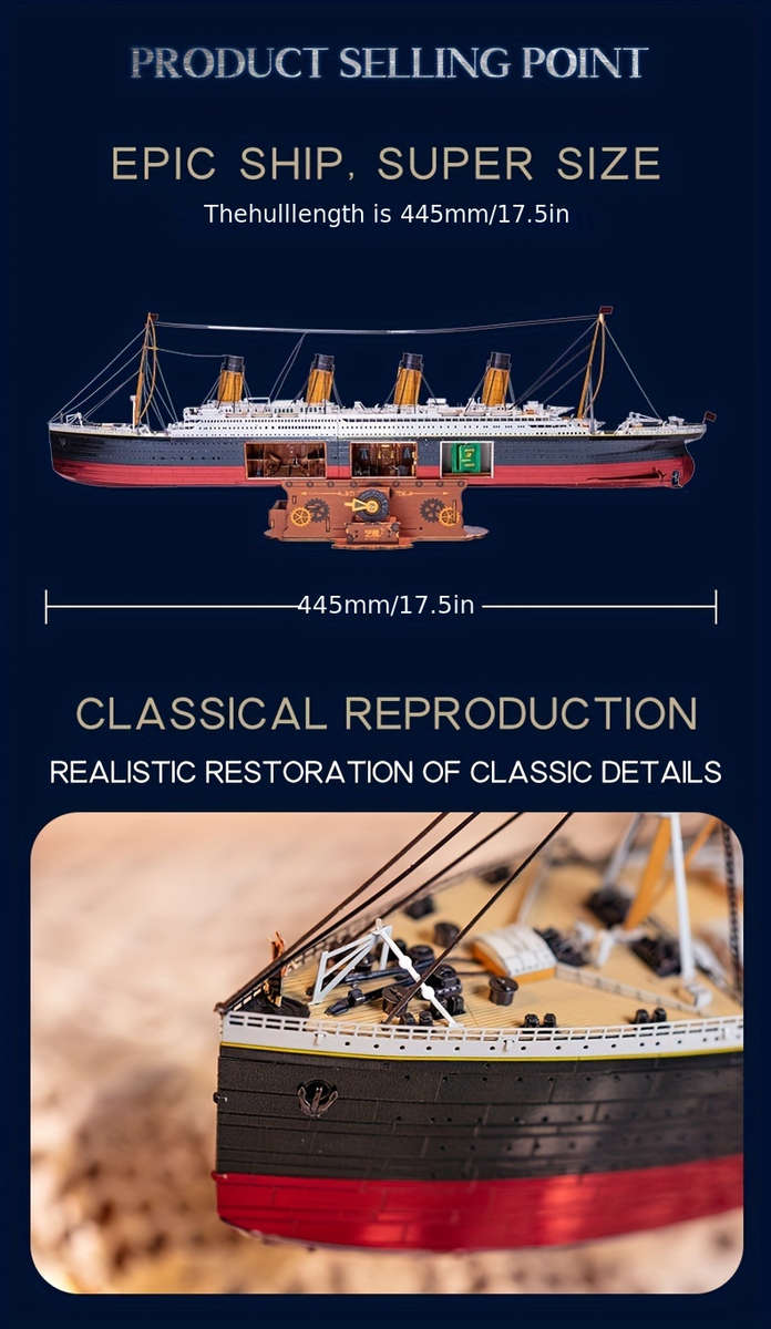 Building Toy Architectural Model Toy Set Items Cruise Ship Add  Lamp Add  Wooden Stand