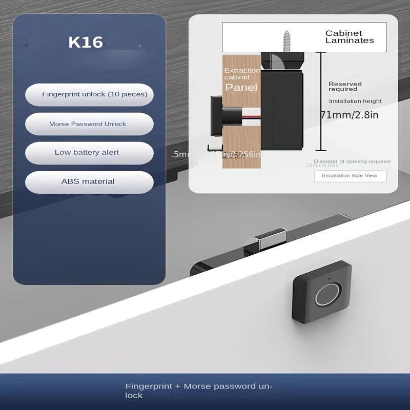 Lock Storage Can Record 10 Fingerprints   With Morse Code Emergency Unlock