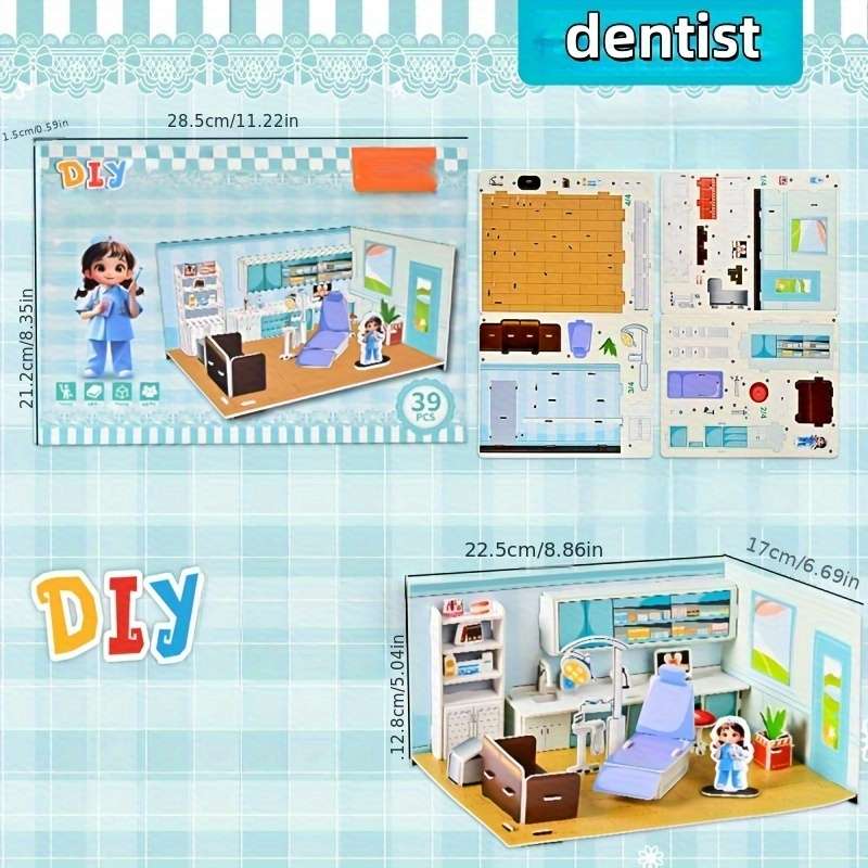 Building Toy Architectural Model Toy Set Items 4Pcs Set