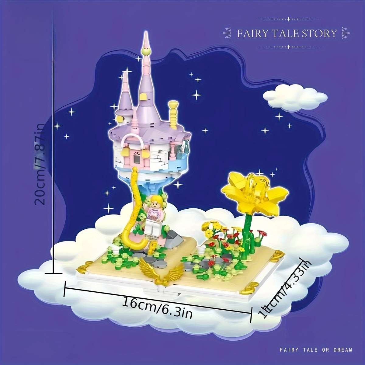 Building Toy Architectural Model Toy Set Color Flower Castle