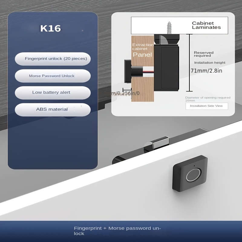 Lock Storage Can Record 10 Fingerprints   With Morse Code Emergency Unlock