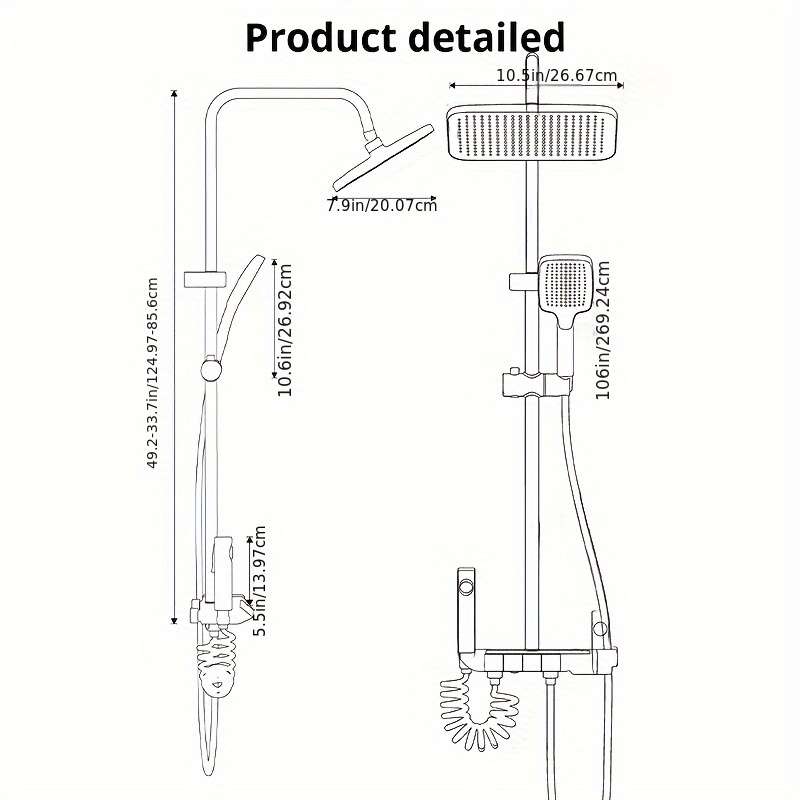 BDBX Wall-Mounted Piano Key Shower System
