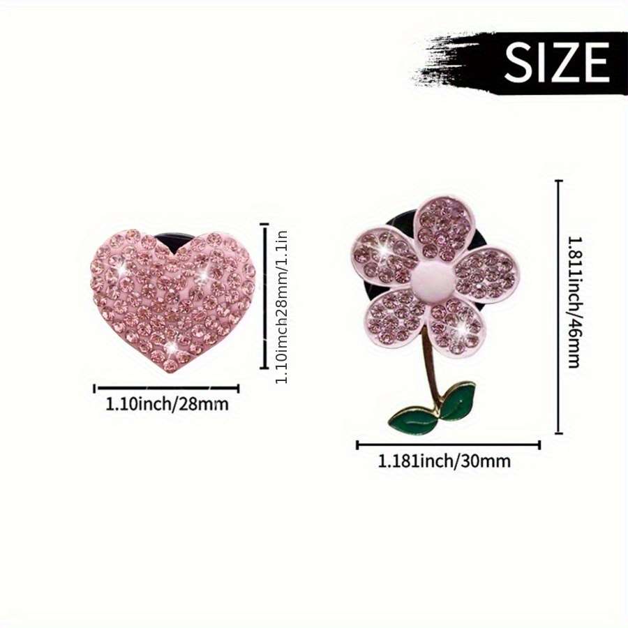 Car Interior Decor Items 4 Pieces Of Pink Flower  Add  Heart