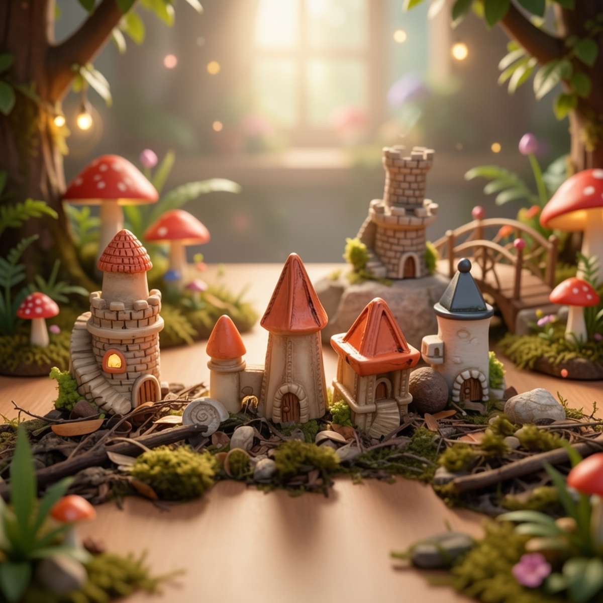 House Model Items 5Pcs Castle