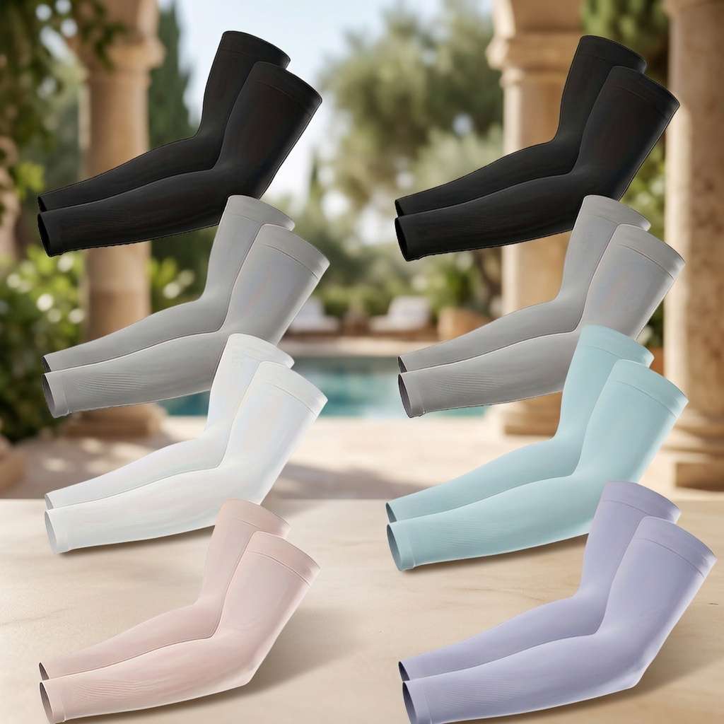 Sunscreen Sleeves Color 2 Black 2 Gray 2 White Pink Sky Blue