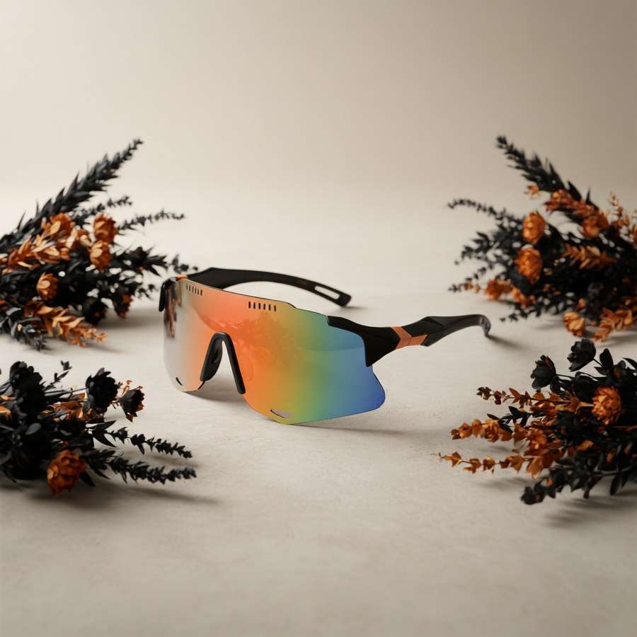 Cycling Glasses Color Black Framed Red Lens