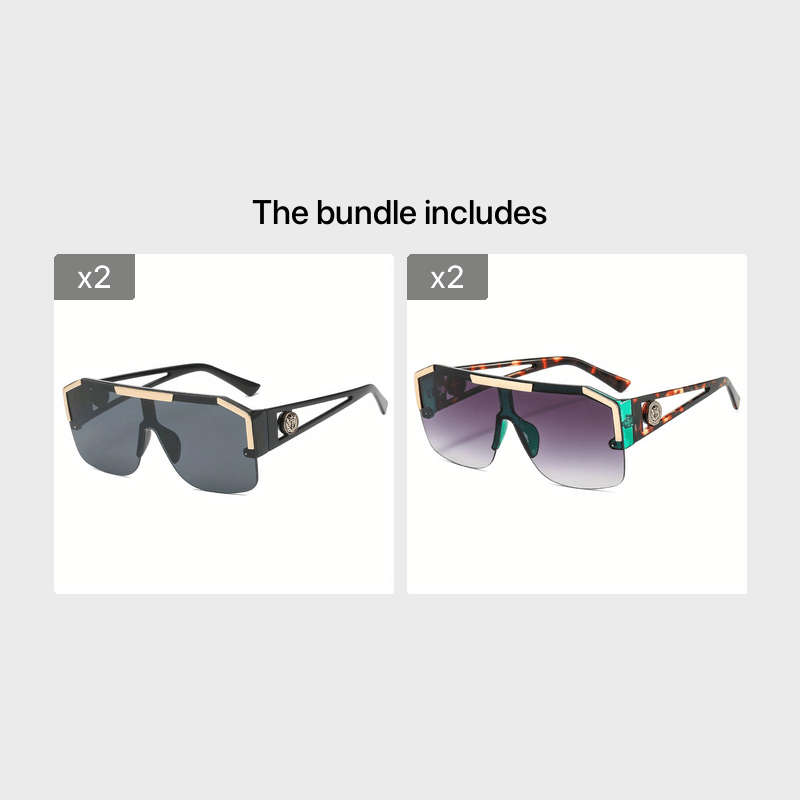 Mens Glasses Color [Black Frame Black&Gray Lens]X2 Add Green Tortoiseshell Gradient Grayx2