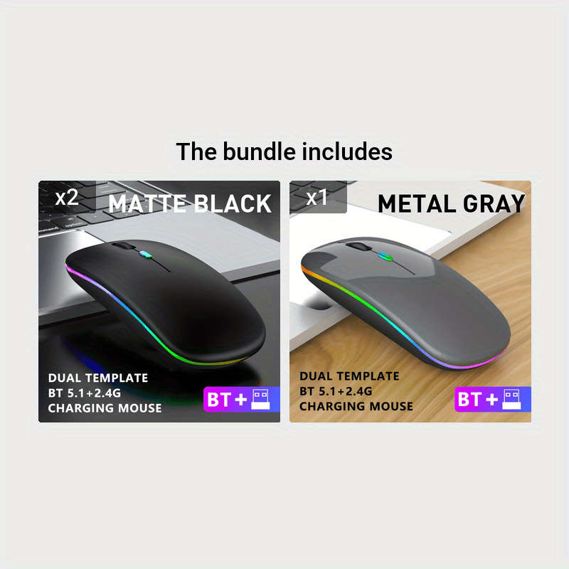 Mouse Color Black X 2 Add Gray