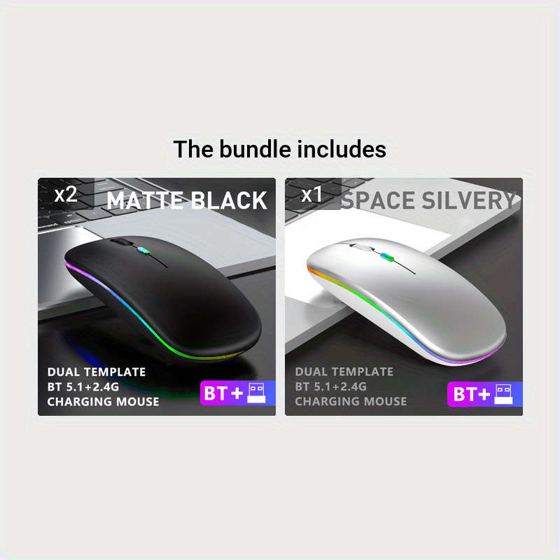 Mouse Color Black X 2 Add Silvery