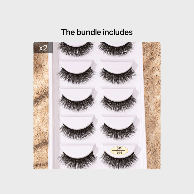 5 Pairs Luxury Natural Fluffy False Eyelashes Color Black