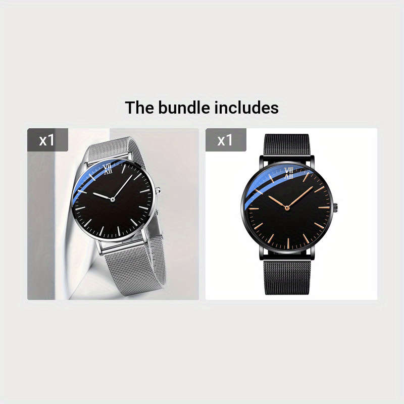 Premium Men Business Quartz Watch With Strap Silvery With White