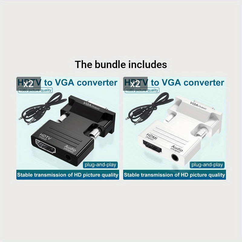 1-Pack Hdtv To Vga Converter Adapter