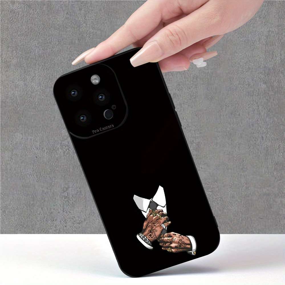 1Pc Black For iPhone 15 Plus Handsome Suit Man Phone Case