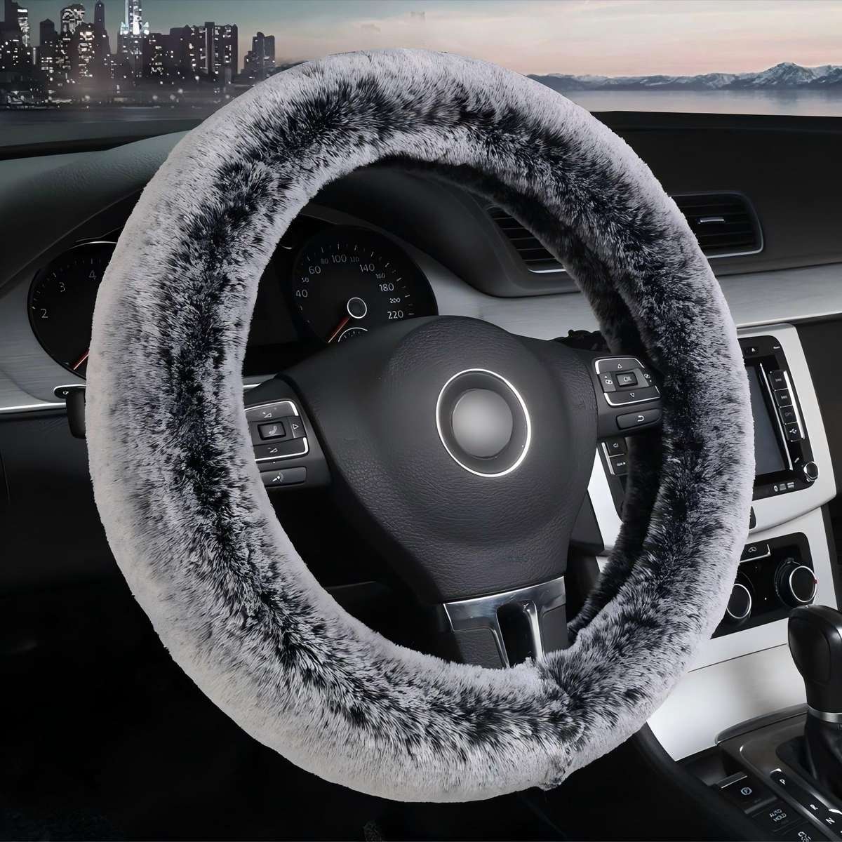 Car Steering Wheel Cover Gray