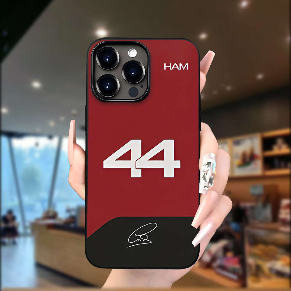 1Pc Black For iPhone 16 Digital Pattern 44 Phone Case