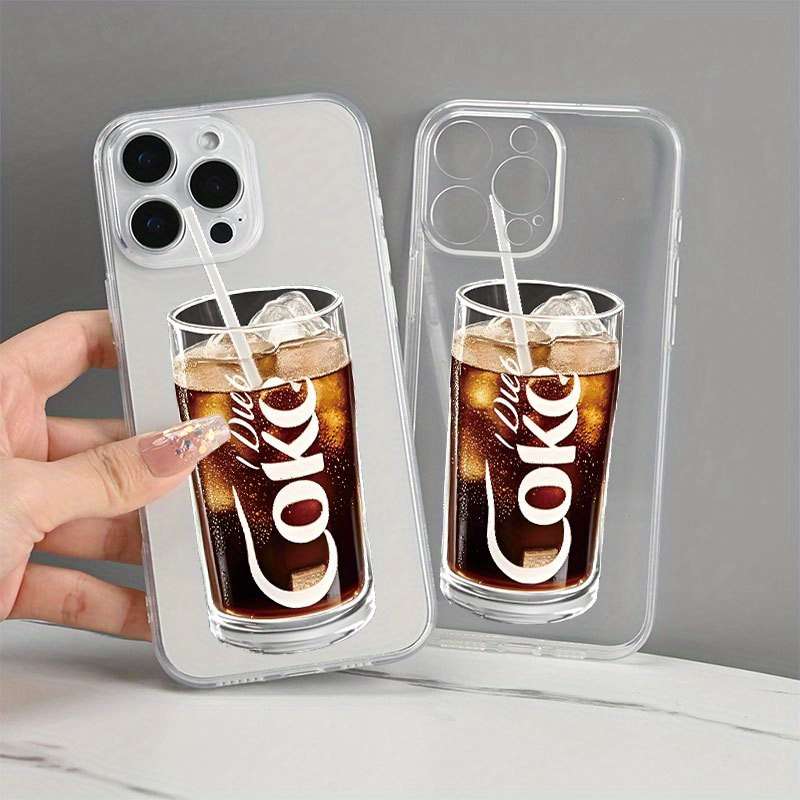 1Pc Transparent For iPhone 15 Plus Cola Design Phone Case