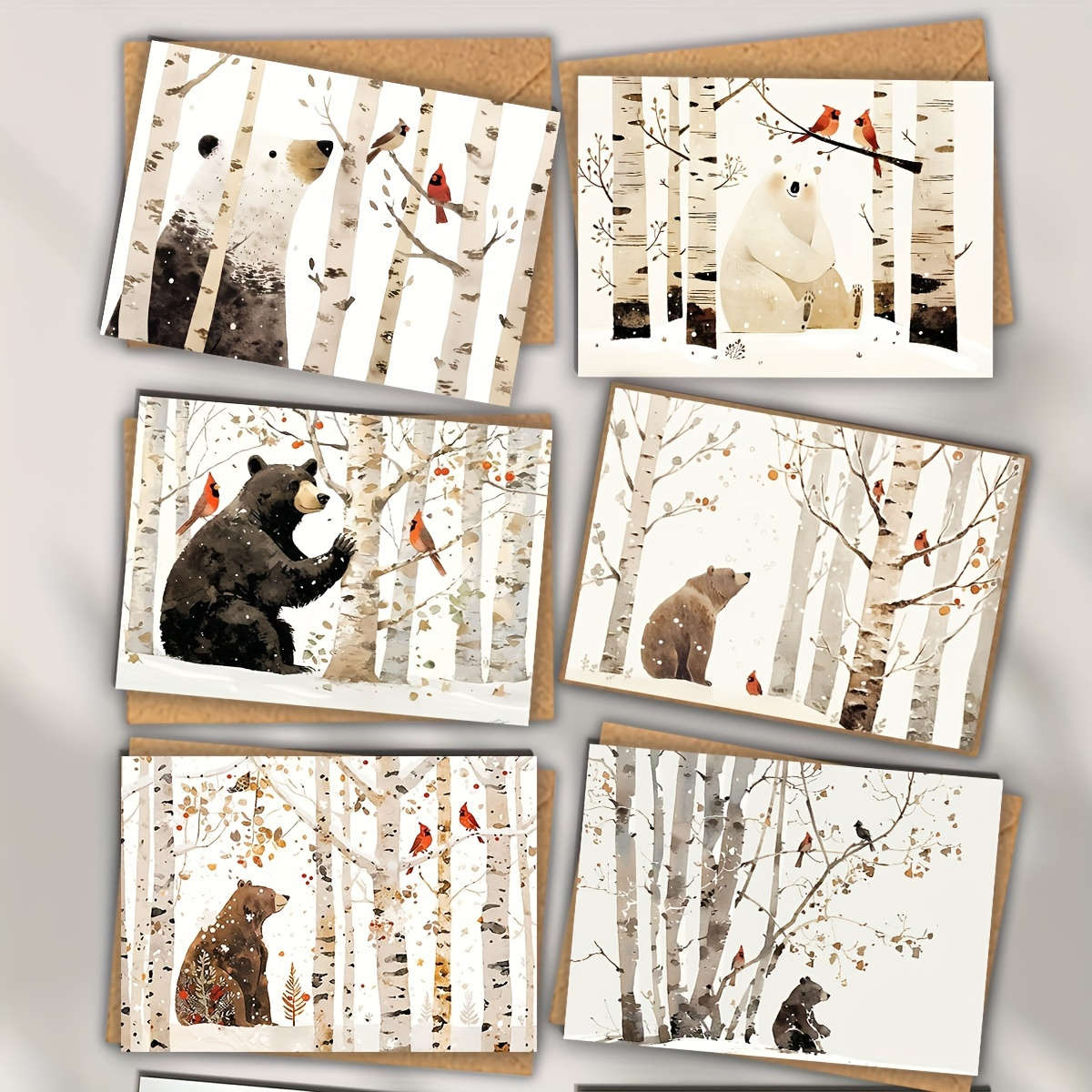 Greeting Cards Quantity 12Pcs 6 Greeting Cards And 6 Envelopes