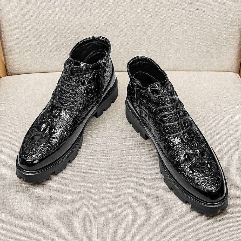 Mens Leather Shoes Color Black Sizeuk 5.5