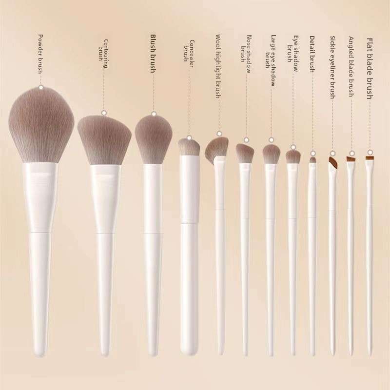 Makeup Brush Set Color Large Cloud Porcelain 12 Brush Set