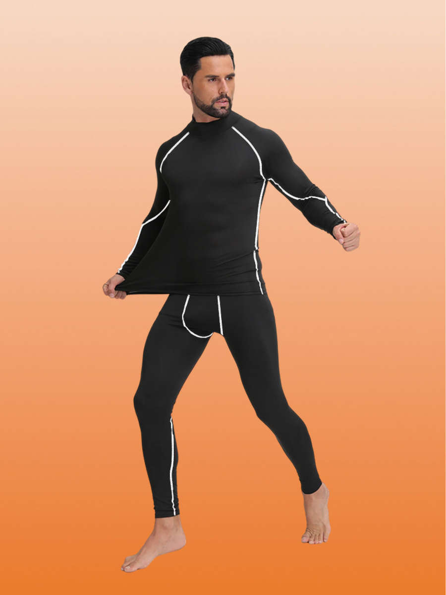 Thermal Underwear Color White Gray Line Sizem