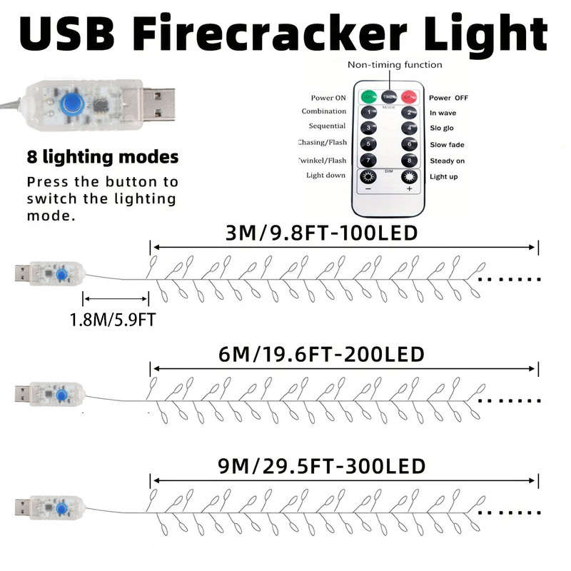 String Lights Color Warm Size6.0Meter 200Led