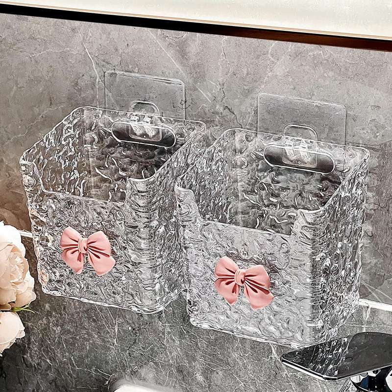 Bathroom Storage Rack Color 2 Glacier Pattern Ribbon Bows