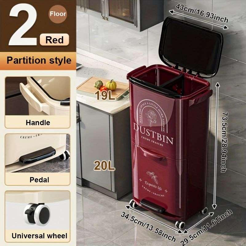 Garbage Can Color Rose Red Modelgoaj2