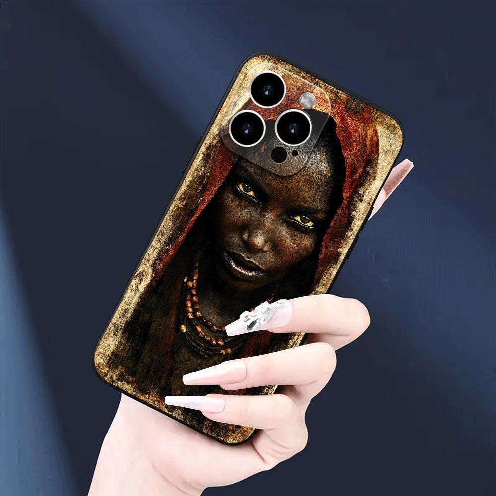 1Pc Black For iPhone 14 African Woman Phone Case