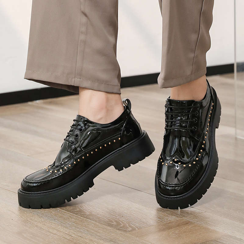 Mens Leather Shoes Color Black Sizeuk 8