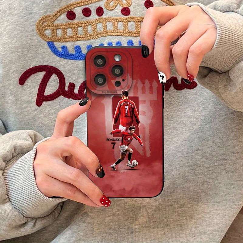 1Pc Black For iPhone 12 Pro Max Football Design Phone Case