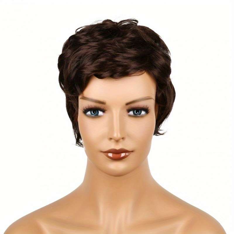 Black Womens Wigs Hair Length 25.4Cm