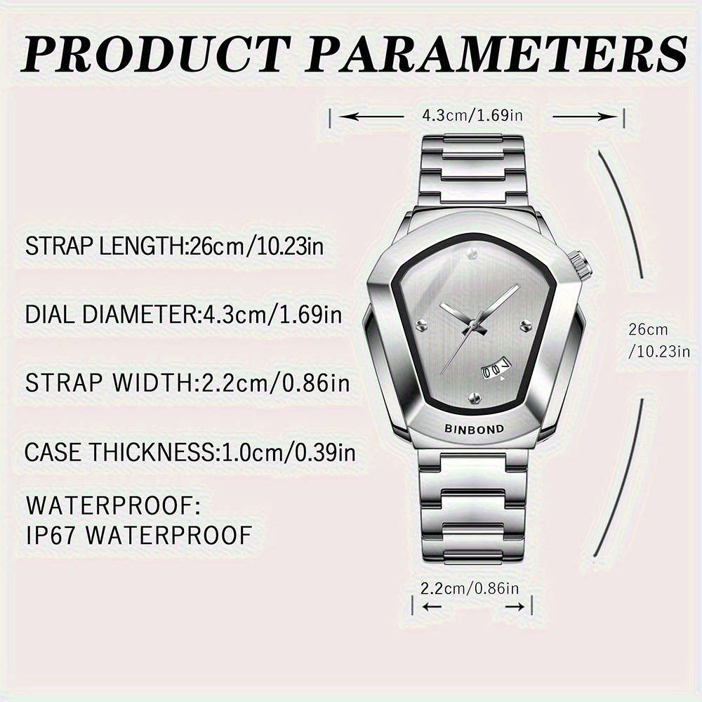 Luminous Quartz Watch Round Dial Calendar 1 Watch