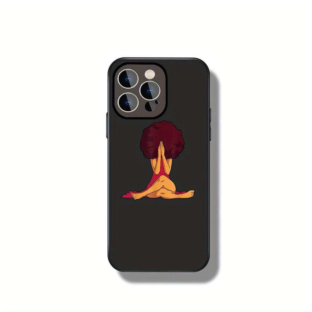 1Pc Black For iPhone 14 Pro Max Hidden Emotions Pattern Phone Case