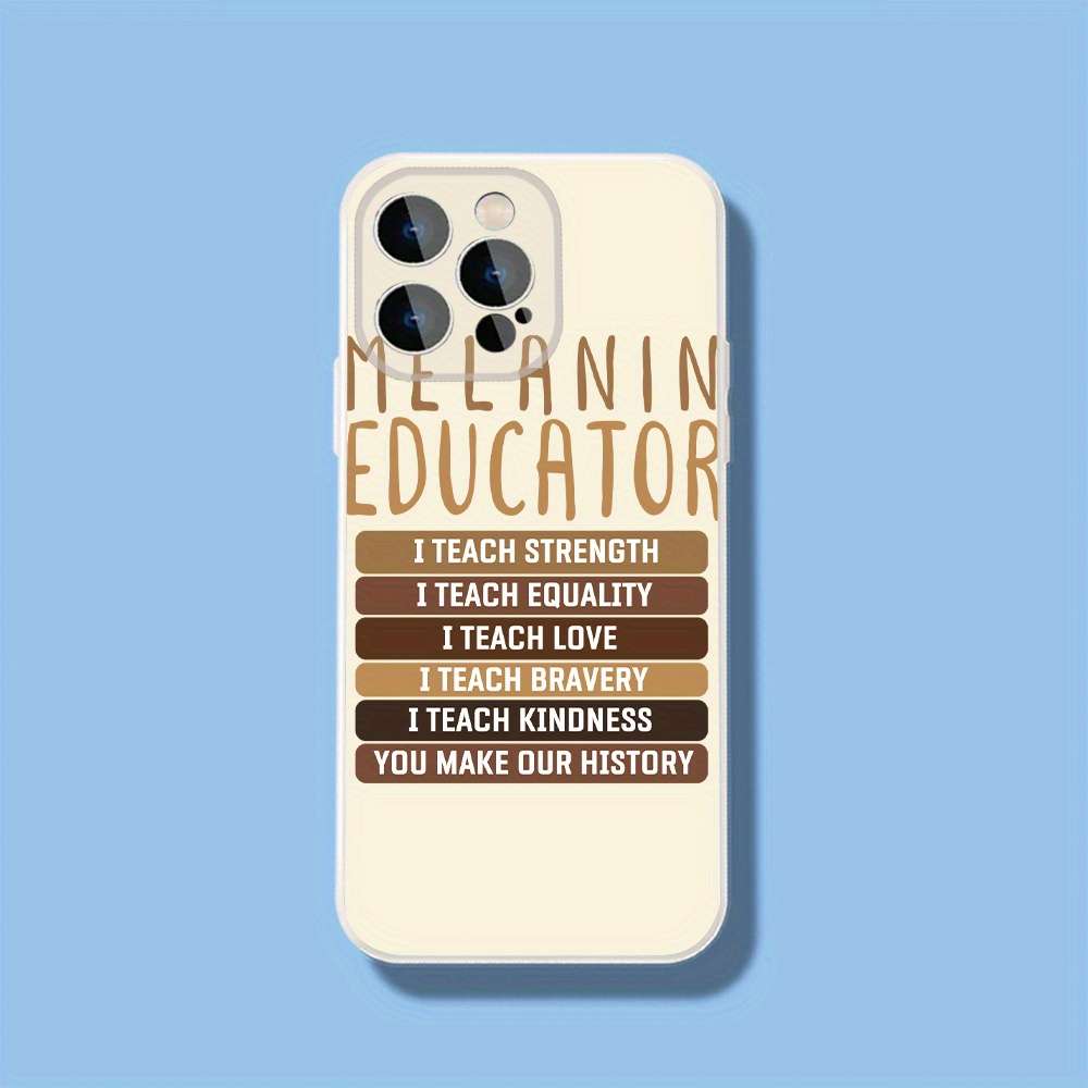 1Pc Black For iPhone 14 Plus Empowering Educator Phone Case