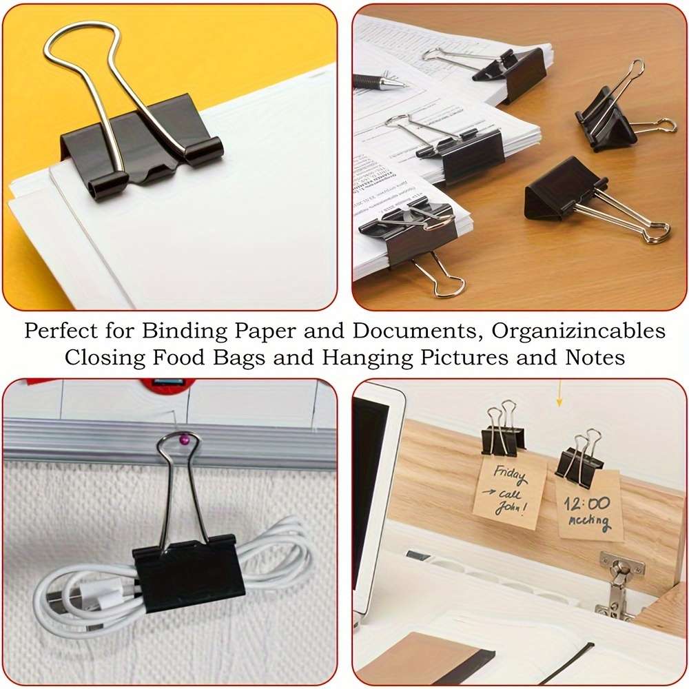 Clip Black Long Tail Clips 25Mm 30 Pieces