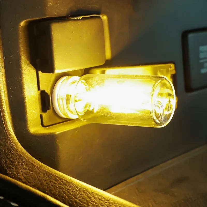 1pc Yellow Versatile Touch LED Light USB Powered Multicolor Ambient Car & Bedroom