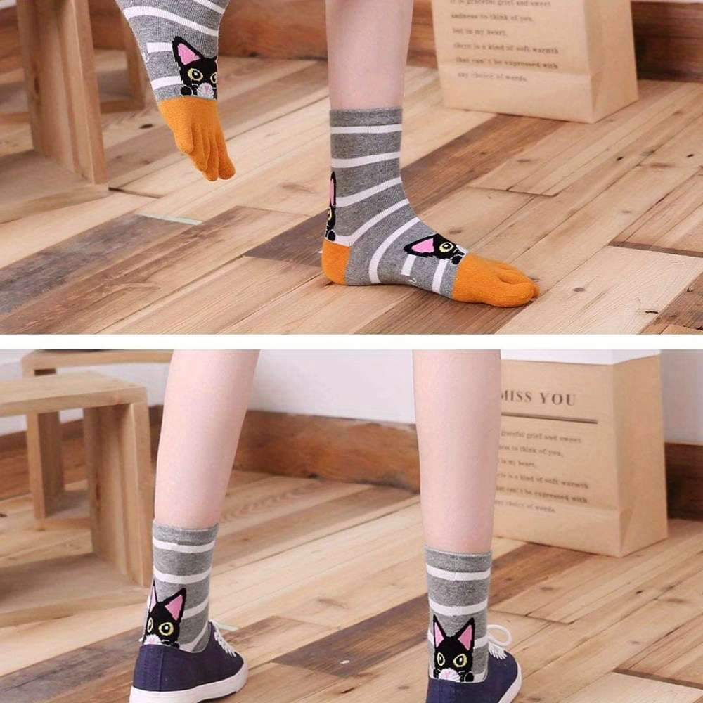 Women S Socks Color Striped Cat Size 49