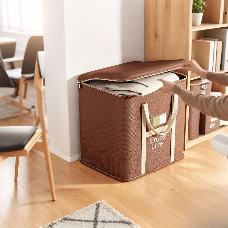 2Pcs Multifunctional Foldable Moving Bag Storage Brown 2 Pcs Size L Xl