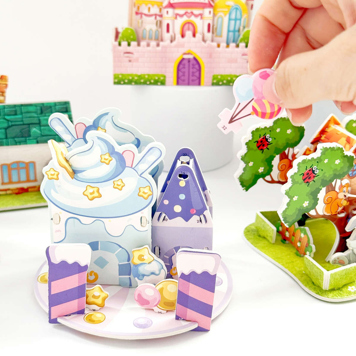 3D Building Model Puzzle Set Model Random Style Quantity 4 Pcs