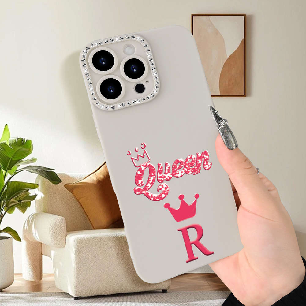 1Pc Ivory White For iPhone 7 Plus 8 Plus Letter R Print Phone Case